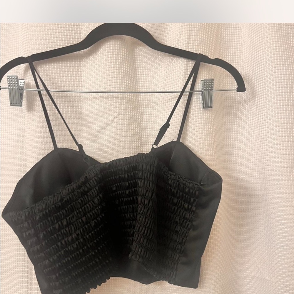 Black Ruched Women's Top